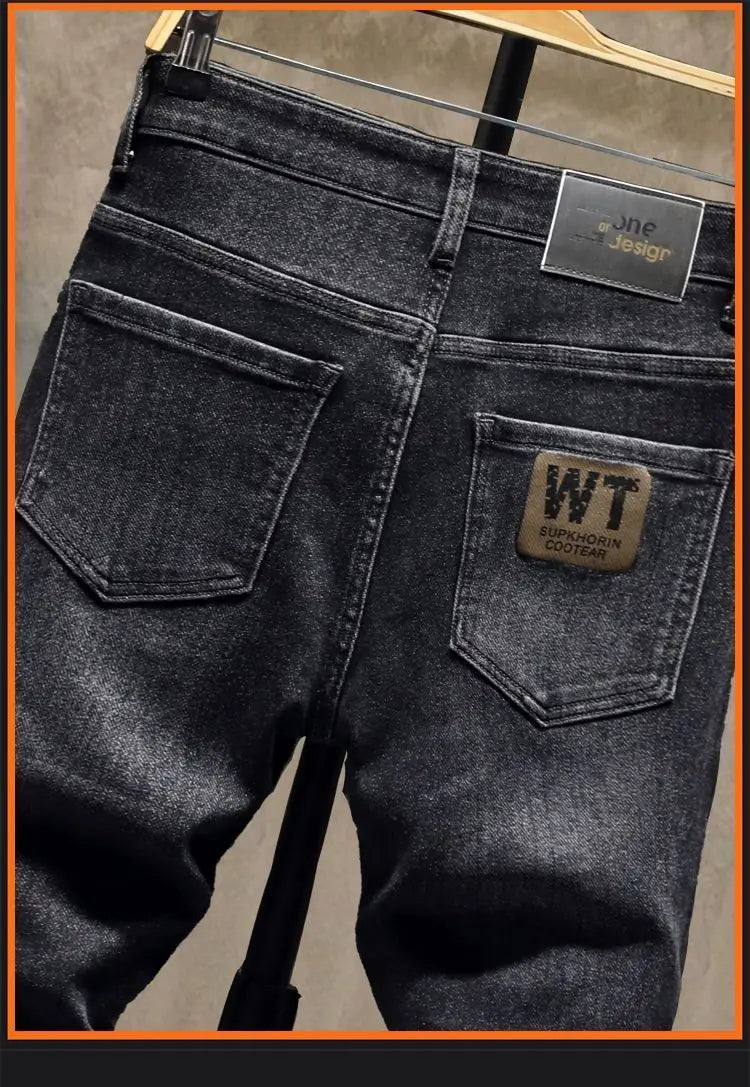 Original Fashion Luxury Brand Black Jeans for Men Tailored and Stretchy Boyfriend Comfortable Classic Denim Stretch Trousers