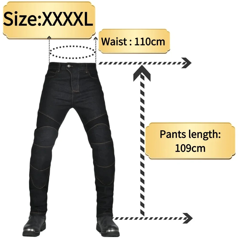 Men's Motorcycle Riding Jeans Pants, Anti-Skid Abrasion Resistant All-Weather Classic Fit Race-Ready Biker Gear