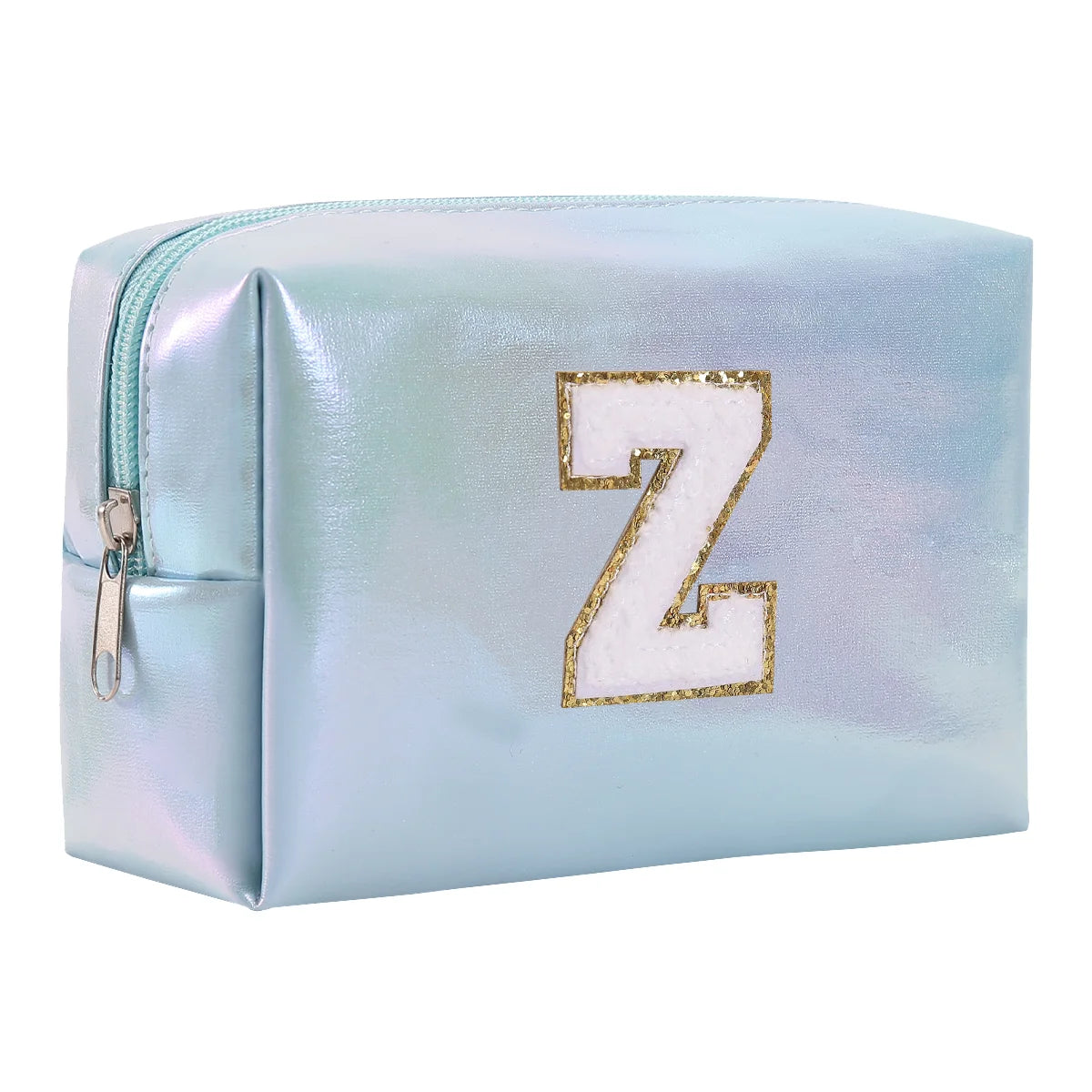 Personalized Initial Makeup Bag,Letter Zipper Cosmetic Bag for Womens,Preppy Makeup Bags,Makeup Pouch, Travel Makeup Bags