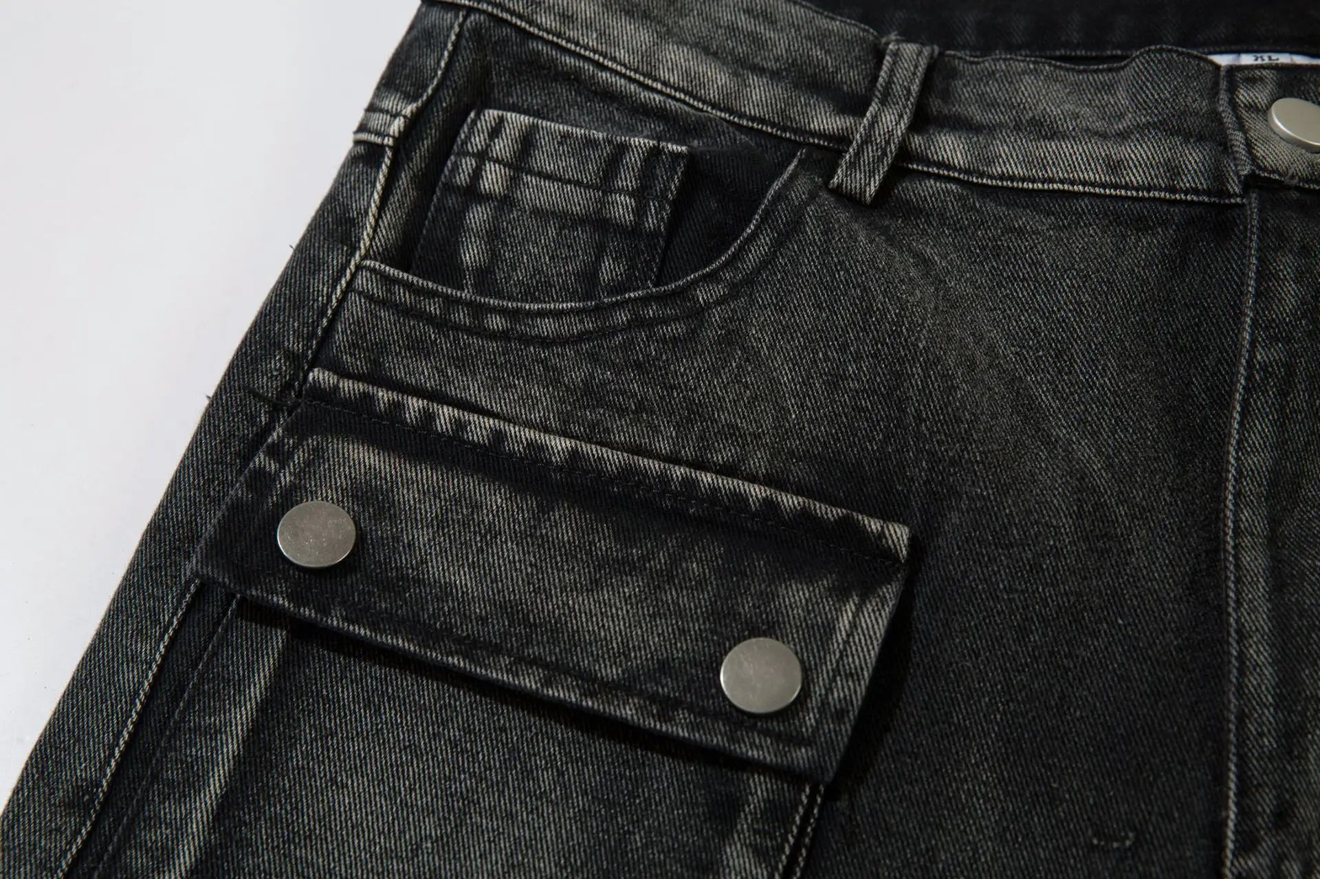 Trendy Brand American Retro Tooling Jeans Mens High Street Heavy Industry Embroidery Loose Wide-leg Trousers