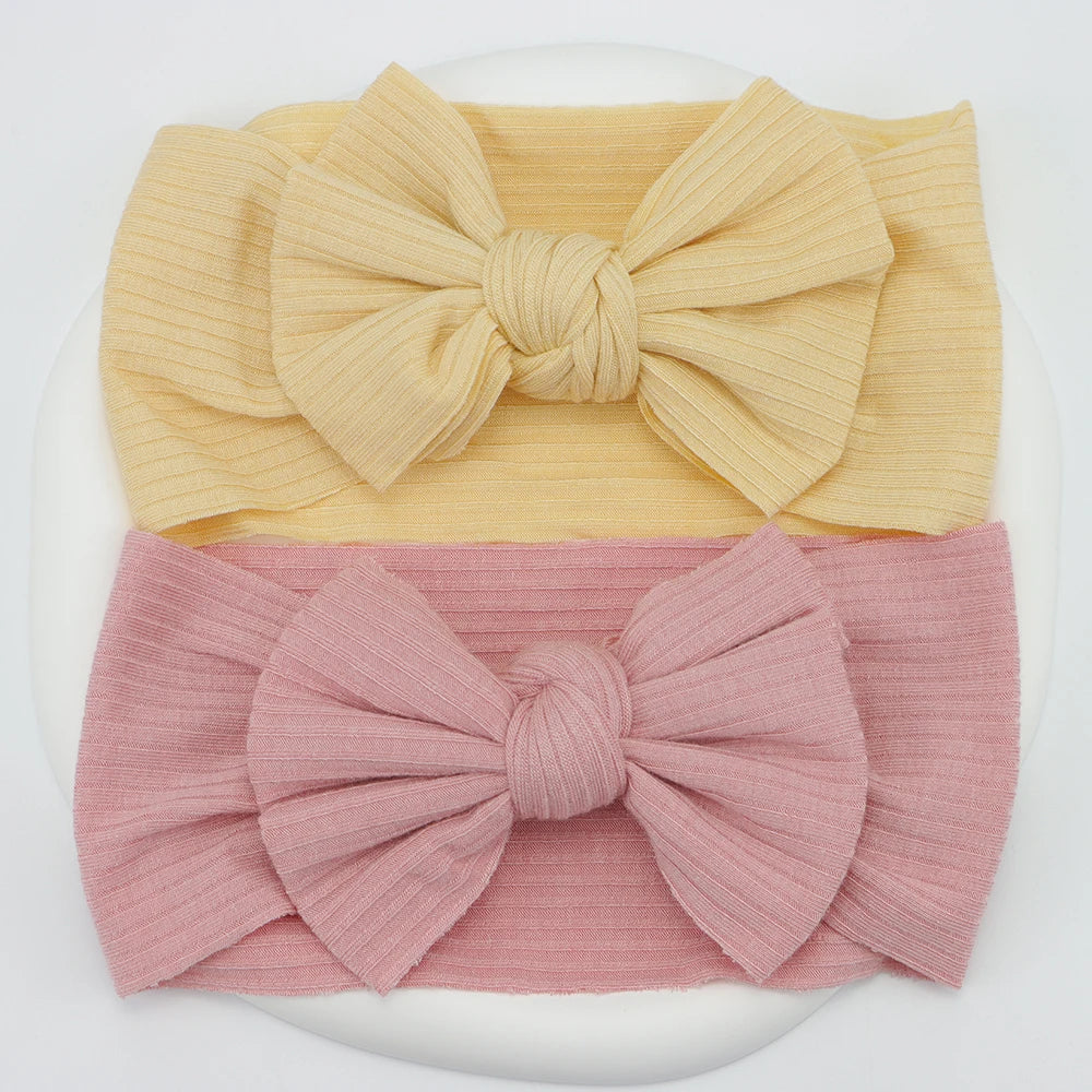 3Pcs/Lot Knit Baby Headband Bow Newborn Elastic Soft Nylon Headbands For Baby Girl Turban Infant Hair Accessories Kids Headwear