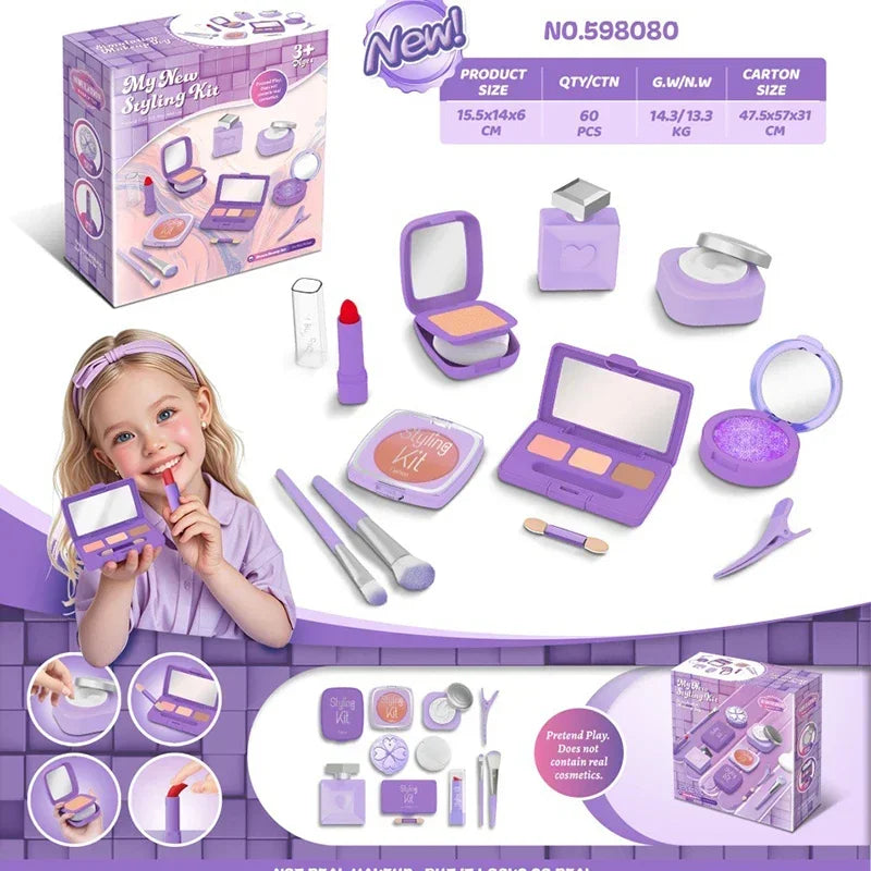 Kids Washable Make Up Makeup Kit for Girl,Pretend Play Cosmetics Toy Simulation Makeup Toys,Play Real Makeup Girls Toys Gift