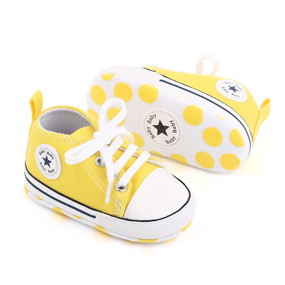 Chaussures bébé garçon fille, baskets classiques en toile décontractées, semelle souple, antidérapantes, pour nouveau-né, premier pas, D2486