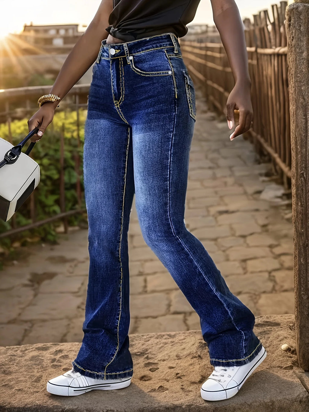Women's embroidered jeans - slim fit, elastic, trendy, elegant and avant-garde, suitable for all seasons casual wear