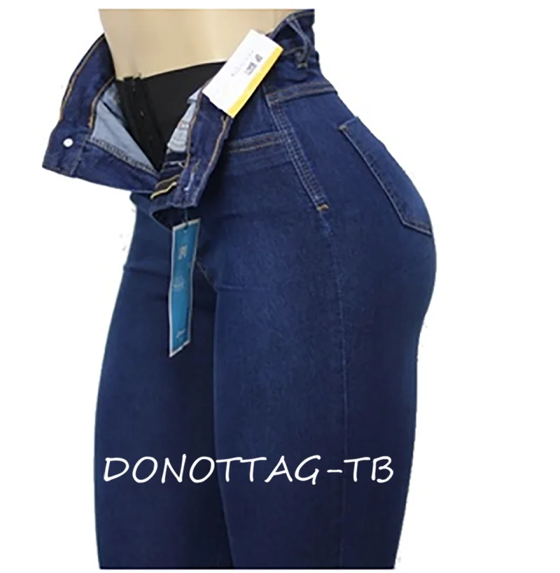 Jeans For Women Mom Jeans Blue Gray Black Woman High Elastic 36 38 40 Stretch Jeans Female Washed Denim Skinny Pencil Pants