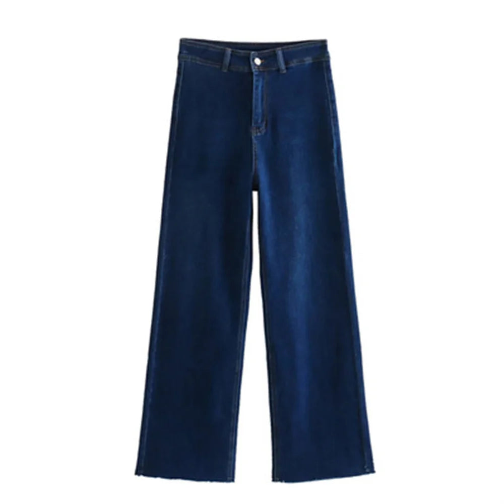2023 New Women's Wear High Quality Fashion High Waist Straight Slender Wide Leg Jeans