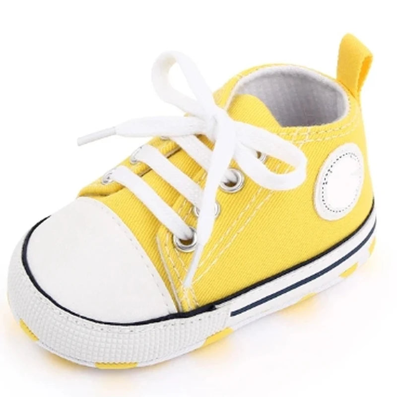 Chaussures bébé garçon fille, baskets classiques en toile décontractées, semelle souple, antidérapantes, pour nouveau-né, premier pas, D2486