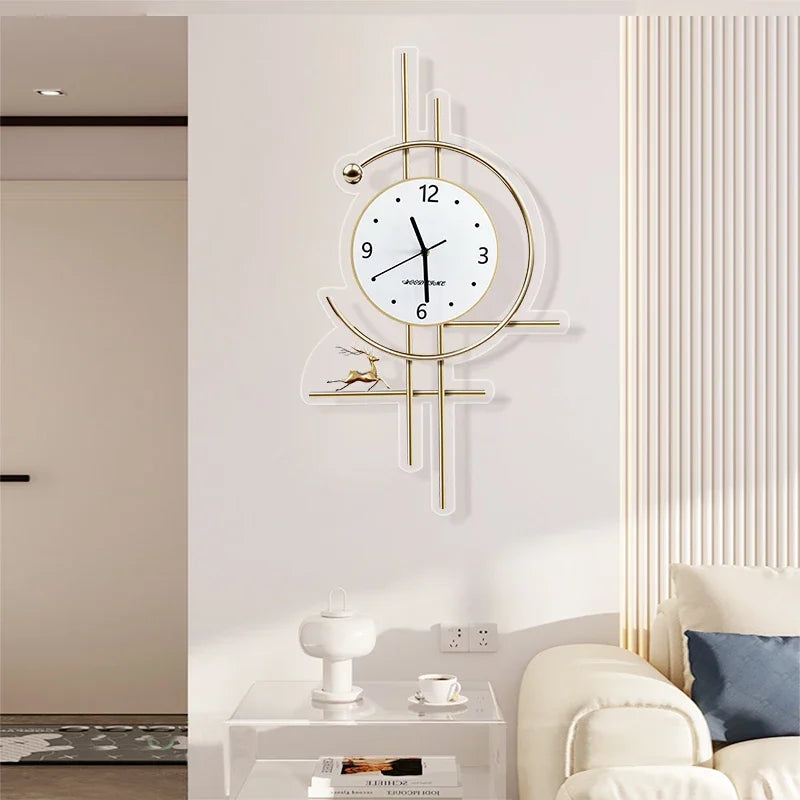 Horloge murale en métal pour salle de bain, salon, design xénomorphe, montre murale créative et tendance, motif paon, décoration de chambre