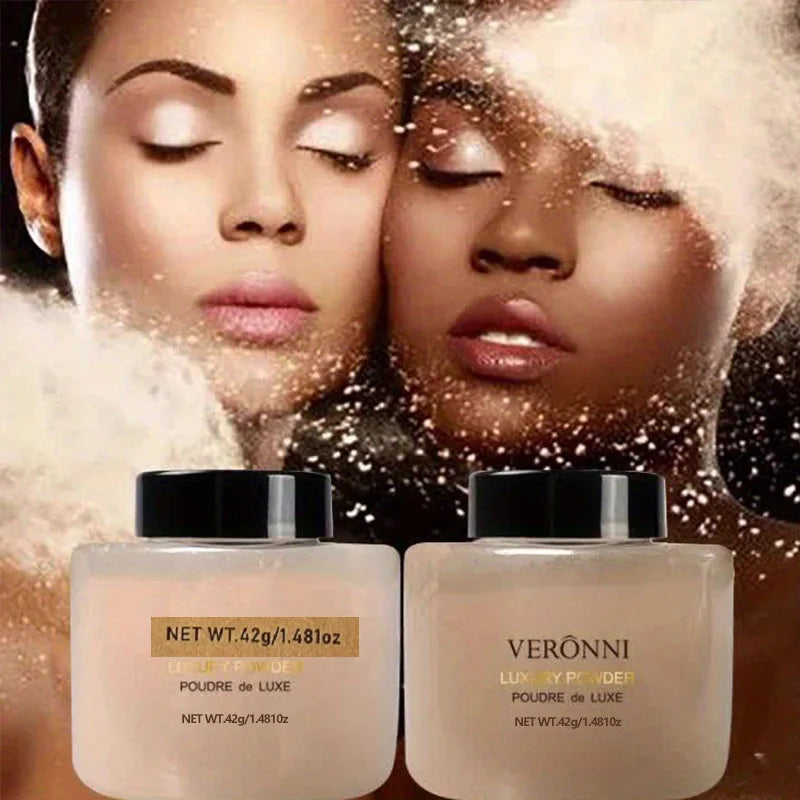 3pcs Face Makeup Kit Include 15ml Full Coverage Liquid Foundation Hydrating Makeup Primer and Loose Powder,Sweat-resistant