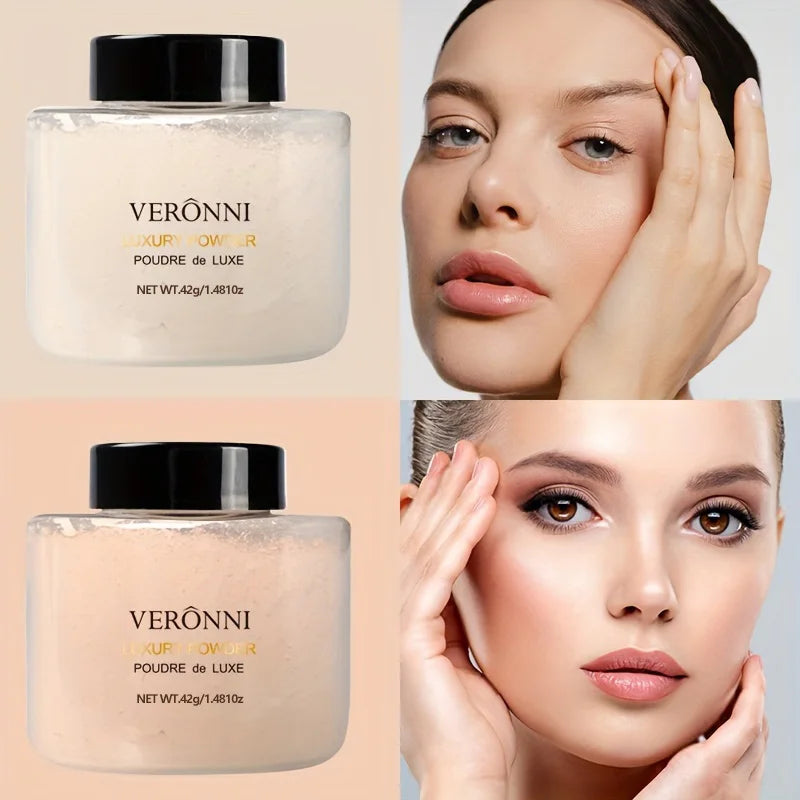 3pcs Face Makeup Kit Include 15ml Full Coverage Liquid Foundation Hydrating Makeup Primer and Loose Powder,Sweat-resistant