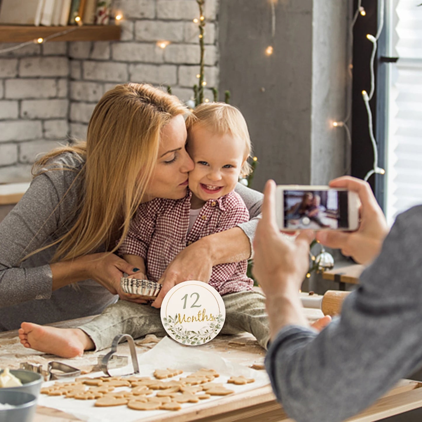 Baby Milestone Number Monthly Memorial Cards For Newborn Baby Paper Wooden Engraved Age Photography Accessories Birthing Gift