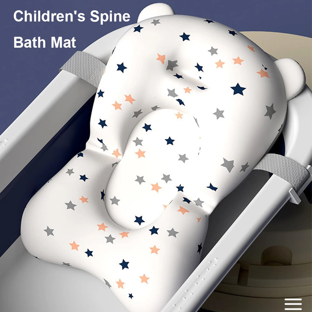 Newborn Baby Bath Cushion Seat Floating Newborn Shower Bath Mat Soft Provides Comfort and Support for Baby 0-12 Months