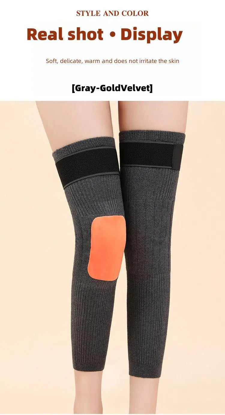 1 Pair Thermal Cashmere Knee Leg Warmers Stretchy Knee Brace Winter Warm Leg Sleeves Kneepads Muscle Joint Care Knee Support Pad