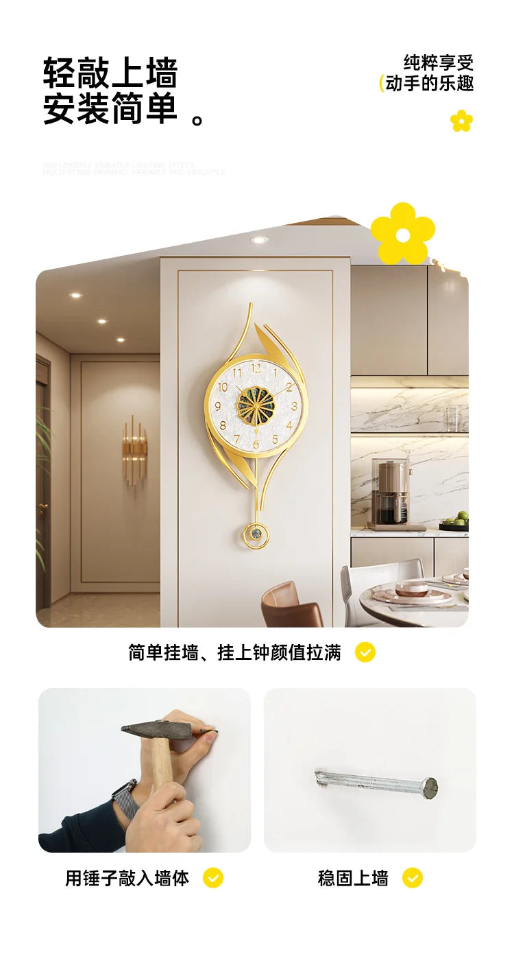 Art Mural Wall Clocks Led Modern Interior Luxury Restaurant Minimalist Wall Watch Large Nordic Fashion Horloge Room Decorations