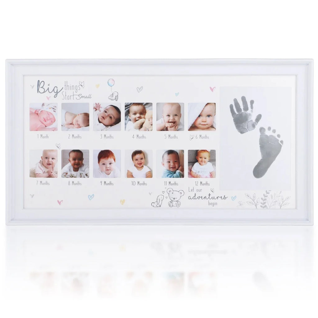 12 Newborn Months Newborn Baby Picture Frame Baby Hand And Footprint Kit My First Year Baby Picture Frame For Photo Memories