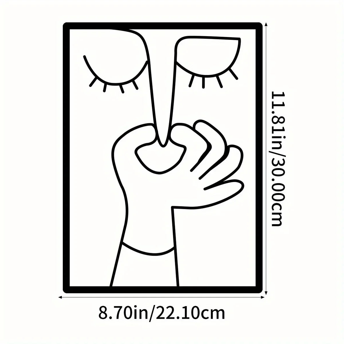 Décoration murale en métal pour toilettes : portrait amusant avec un design minimaliste en forme de ligne, utilisé comme panneau de salle de bain et décoration de toilettes