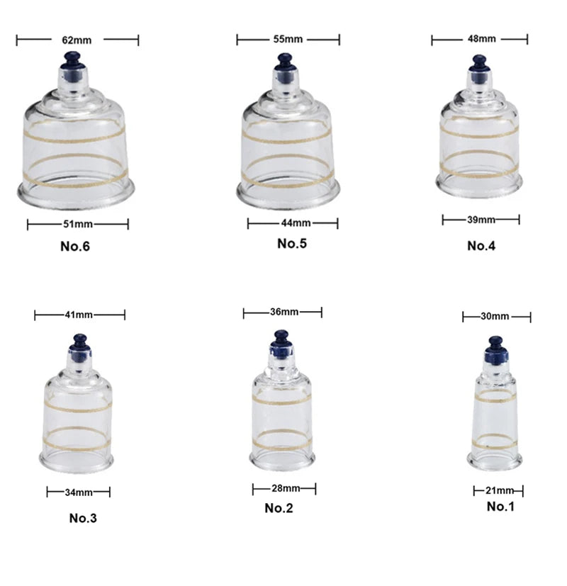 Ensemble de 17 ventouses thérapeutiques en plastique pour massage sous vide