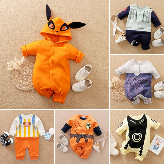 Vêtements pour nouveau-nés, pantalons à manches longues, banquet, coton, dessin animé, 0 à 24 mois, printemps et automne, mode, barboteuse pour nouveau-nés