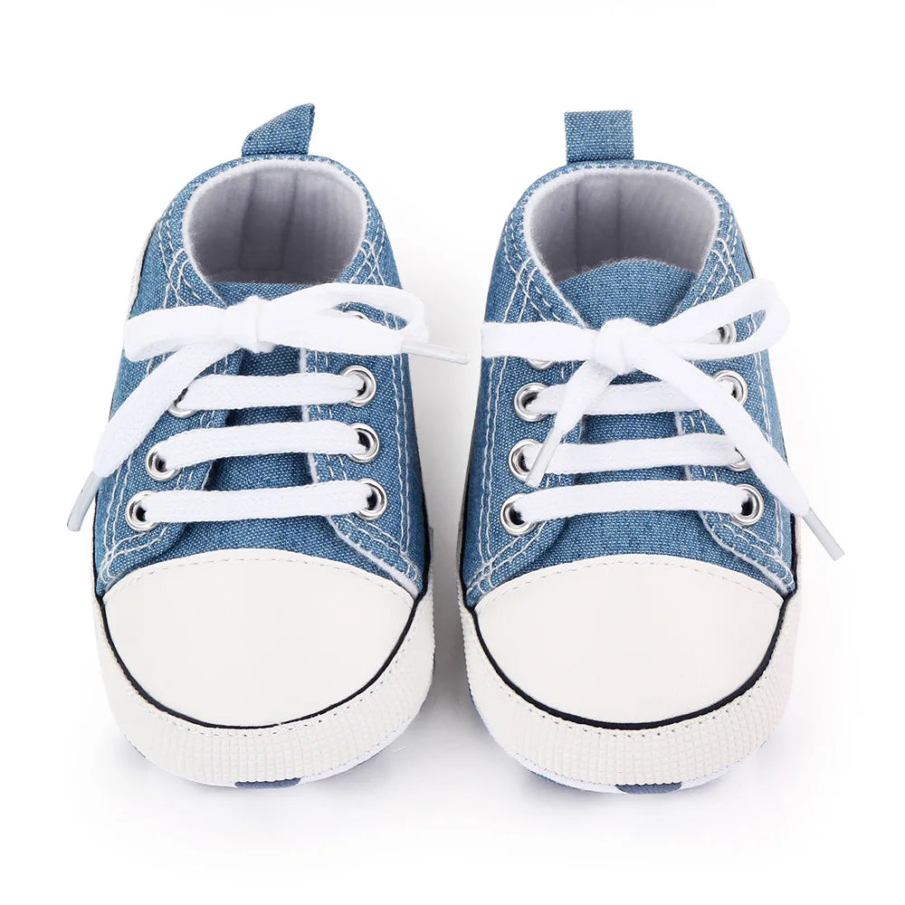 Chaussures bébé garçon fille, baskets classiques en toile décontractées, semelle souple, antidérapantes, pour nouveau-né, premier pas, D2486