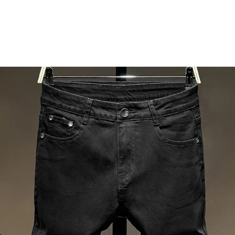 2024 Spring and Autumn New Men's Classic Fashion Black Straight Leg Jeans Men's Casual Slim Size High Quality Long Jeans 28-36