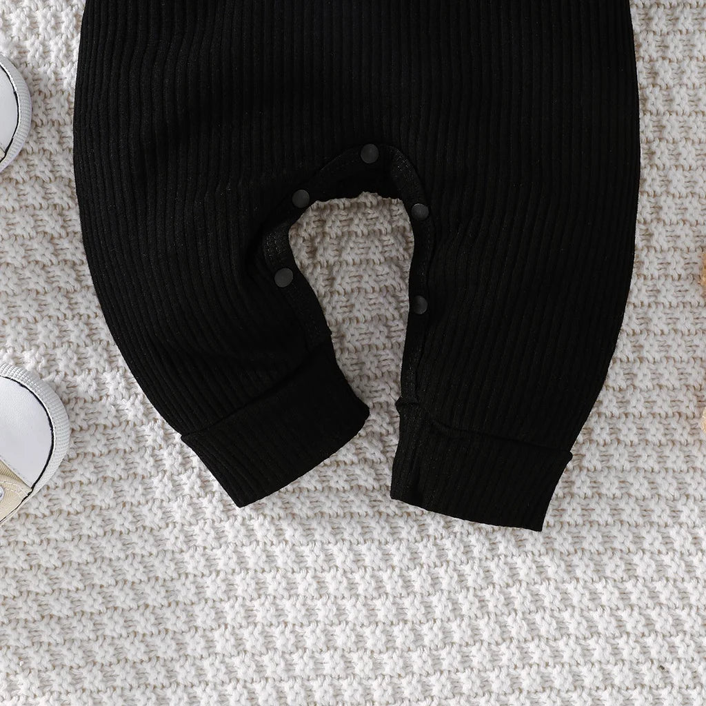 Vêtements pour nouveau-né de 0 à 18 mois, combinaison à petits boutons avec ours de dessin animé pour bébé garçon, barboteuse à manches longues pour tout-petit