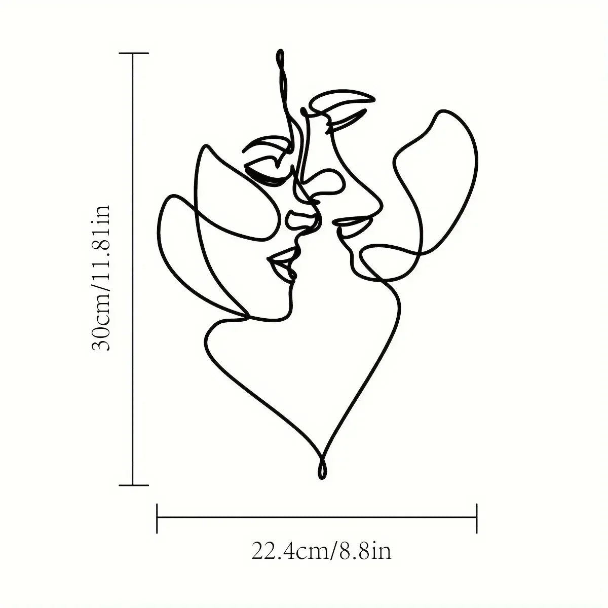 Facial Line Wall Decoration: Stylish Metal Wall Art, Abstract Iron Wall Sculpture for Modern Black Home Hanging Decor