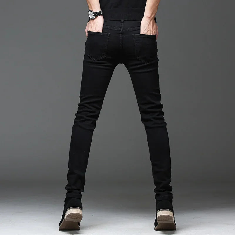 2024 Spring and Autumn New Men's Classic Fashion Black Straight Leg Jeans Men's Casual Slim Size High Quality Long Jeans 28-36