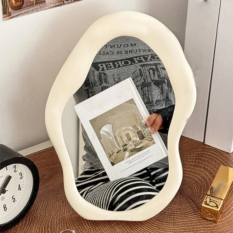 Irregular Makeup Mirrors Desktop Makeup Mirror Ins Cloud Makeup Mirror Aesthetic Room Decor Woman Makeup Supplies