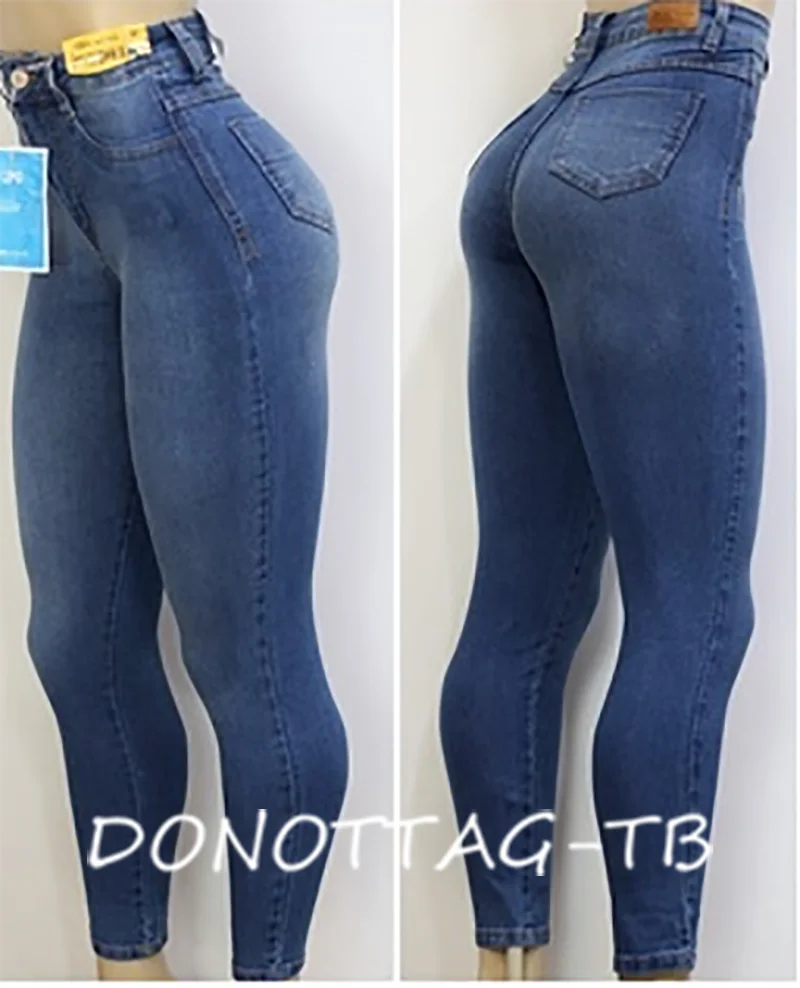 Jeans For Women Mom Jeans Blue Gray Black Woman High Elastic 36 38 40 Stretch Jeans Female Washed Denim Skinny Pencil Pants