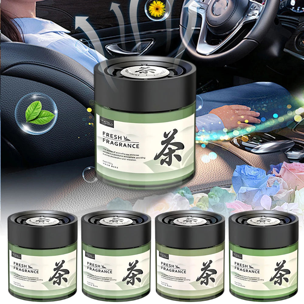 Car Aromatherapy Solid Balm Long Lasting Fragrance Car Dashboard Cup Groove Tea Aroma Ornament Interior Deodorant Air Freshener