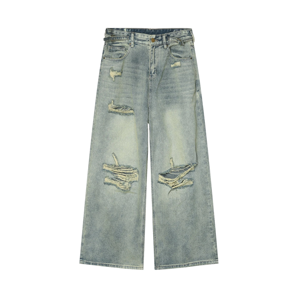 Loose Ripped Jeans Men Blue Baggy jeans For Men High End Wide Leg Pants Soft Denim Jeans Summer Streetwear Fashion Mens Trousers