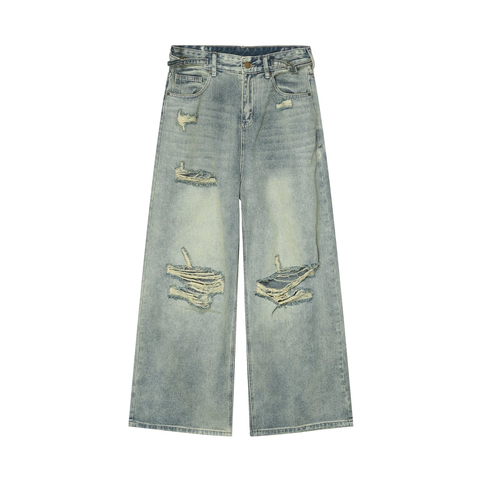 Loose Ripped Jeans Men Blue Baggy jeans For Men High End Wide Leg Pants Soft Denim Jeans Summer Streetwear Fashion Mens Trousers