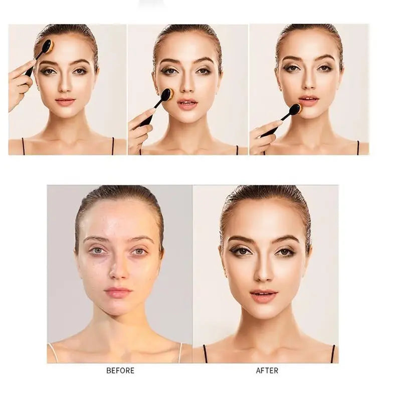 3/5 PCS Foundation Brush Toothbrush Shape Makeup Make Up Tools Get Fast Even Application of Creams and Powders Cosmnetic