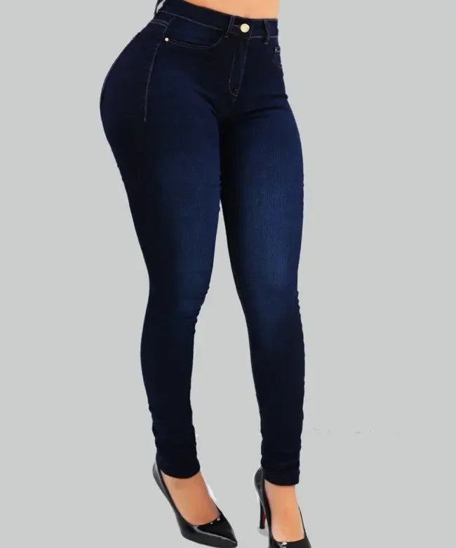Jeans Women Work Elastic 2025 Leggings Pants High Waist Bodycon Peach Hip Slim Shaping Jeans Pencil Denim Trousers Casual Capris