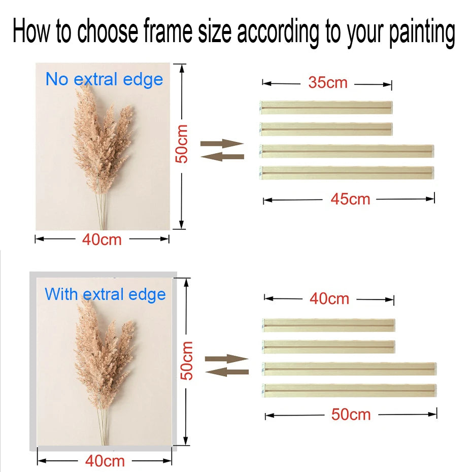Cadre mural en bois pour peinture à l'huile sur toile, 25 x 35 cm, 30 x 40 cm, pour peinture diamant