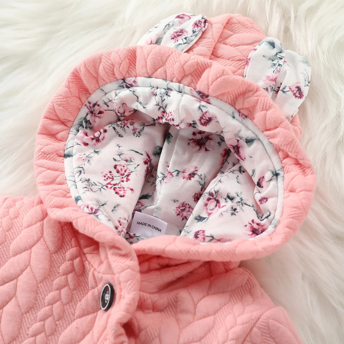 0-18 months Spring and Autumn New Newborn Baby Boys and Girls with Small Flower Ears Single breasted Long sleeved Cute jumpsuit