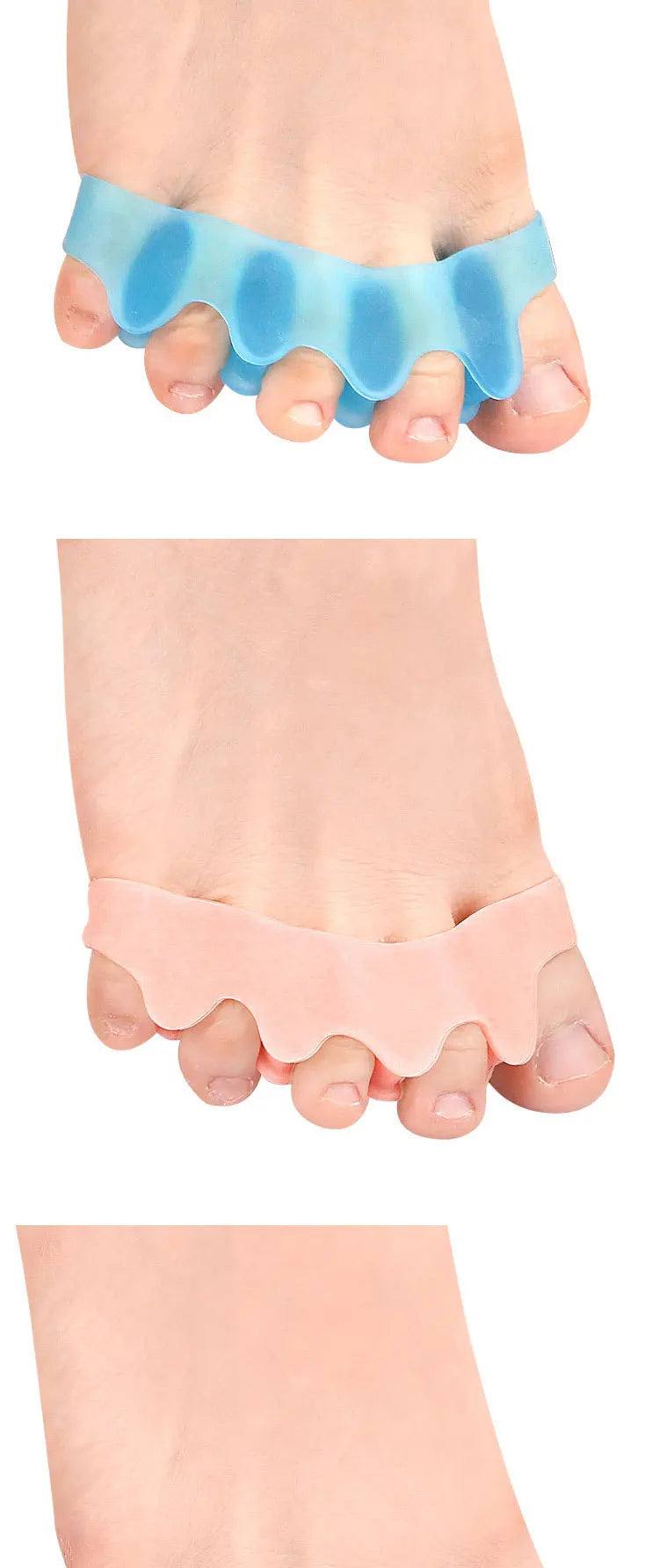 1 Pair Silicone Toe Separator Bunion Corrector Hammer Toe Corrector Soft Silicone Material for Toe Separation Foot Care Tool