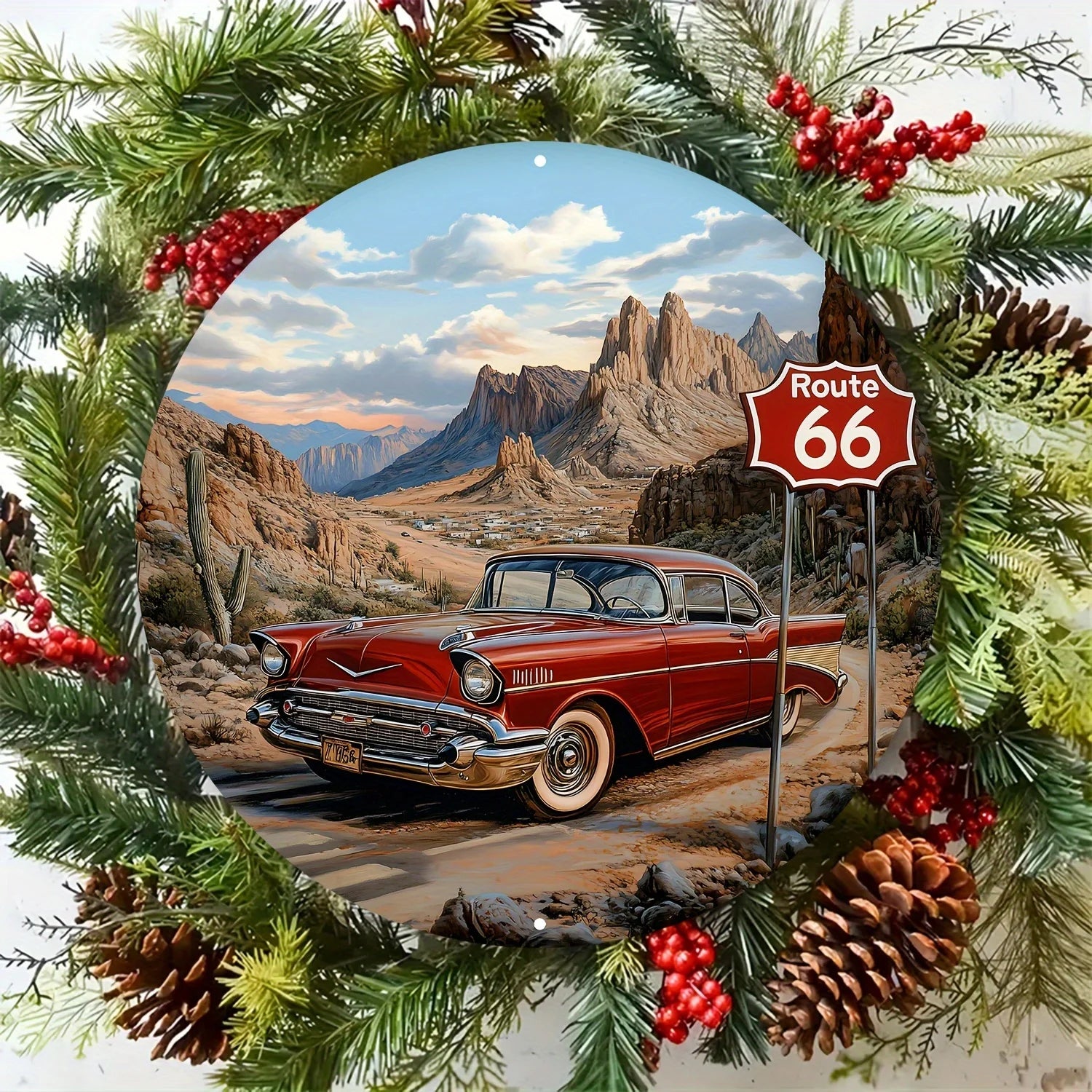 Décoration murale en aluminium vintage Route 66, pour maison, bureau, garage, bar et café – Décoration murale en métal