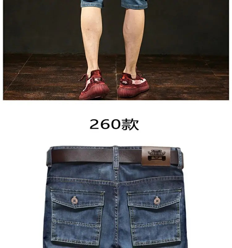 Summer Fashion Denim Jeans for Men Designer Knee Length Shorts Capri Loose Straight Leg Slim Casual Punk Workwear Cargo Shorts