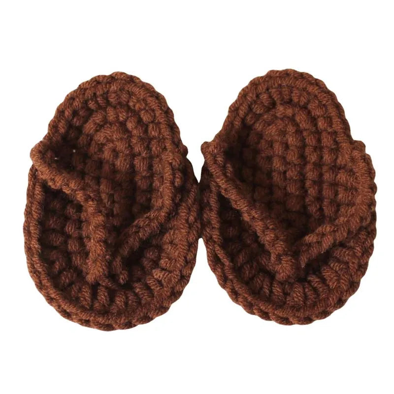 Newborn Photography Prop Accessories 1 Pair Baby Knitted Slippers Mini Handmade Crochet Shoes Boys Girls Fotografia Flip-flops