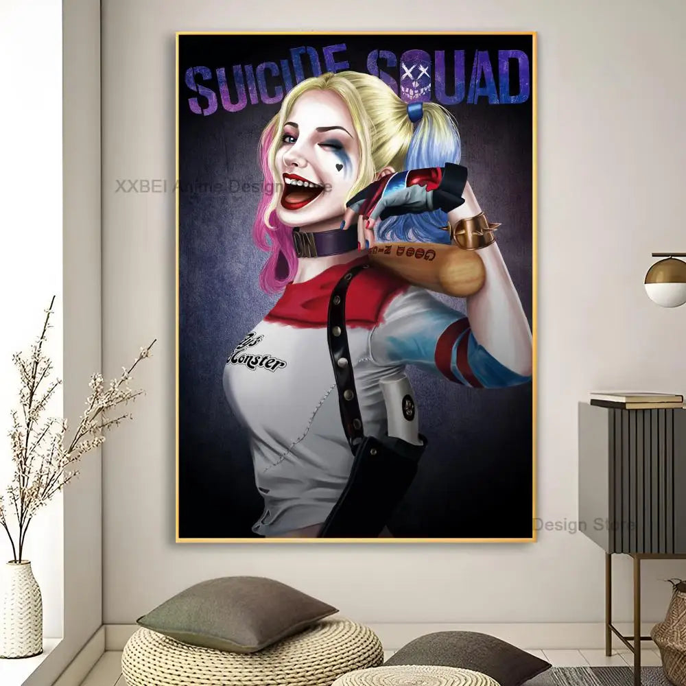 Décoration murale moderne pour la maison, affiches et autocollants H-Harley Cool Quinns, pour chambre à coucher, salle d'activités, bar, art mural à suspendre, peinture décorative