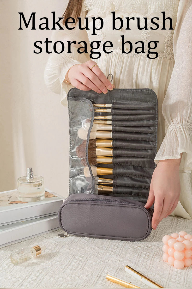 Makeup Brush Storage Bag Multi Functional Folding Professional Makeup Bag Makeup Brush Organizer Travel Makeup Brush Bag