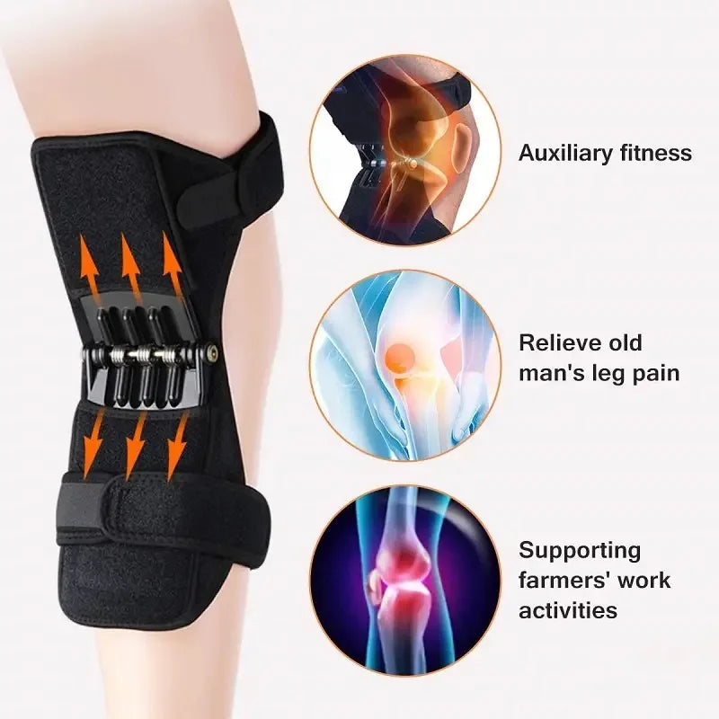 1 Pcs Knee Protection Booster Power Support Knee Pads Powerful Rebound Spring Force Sports Reduces Soreness Cold Leg Protection