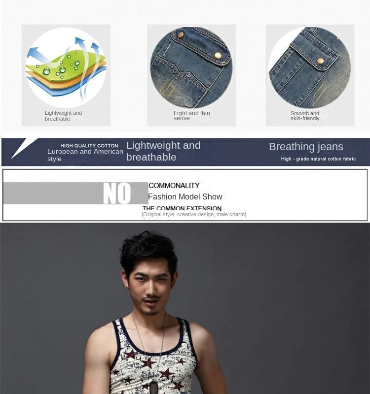 Summer Fashion Denim Jeans for Men Designer Knee Length Shorts Capri Loose Straight Leg Slim Casual Punk Workwear Cargo Shorts