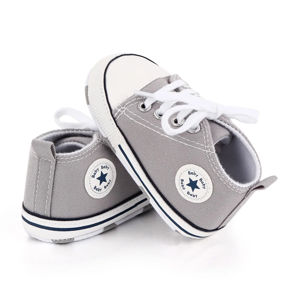 Chaussures bébé garçon fille, baskets classiques en toile décontractées, semelle souple, antidérapantes, pour nouveau-né, premier pas, D2486