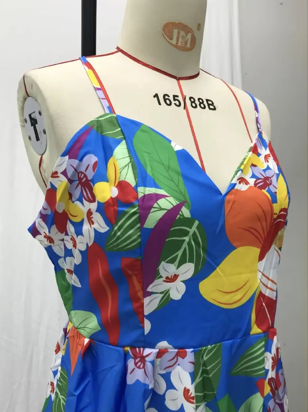 2024 New Summer Women's Clothing European American Style Off-the-shoulder Printed Dresses Oversized Tank Long Skirts
