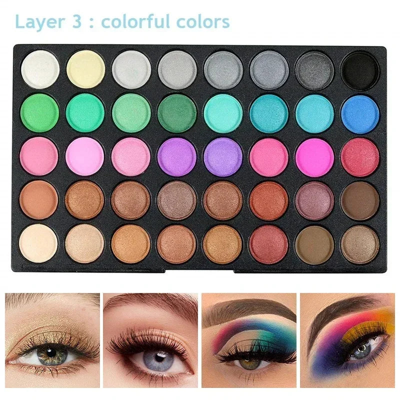 Palette de 120 fards à paupières nudes, imperméables, pailletés, mats, pigmentés, poudre compacte, brillants, cosmétiques