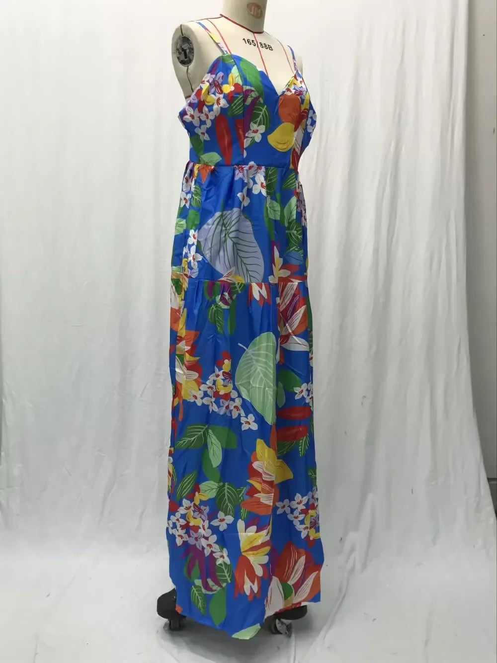 2024 New Summer Women's Clothing European American Style Off-the-shoulder Printed Dresses Oversized Tank Long Skirts