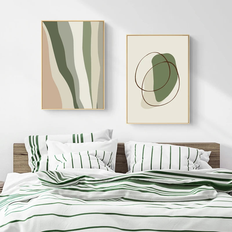 Art moderne, formes abstraites, illustrations, lignes, style bohème botanique simple, art mural, toile, peinture, décoration d'intérieur