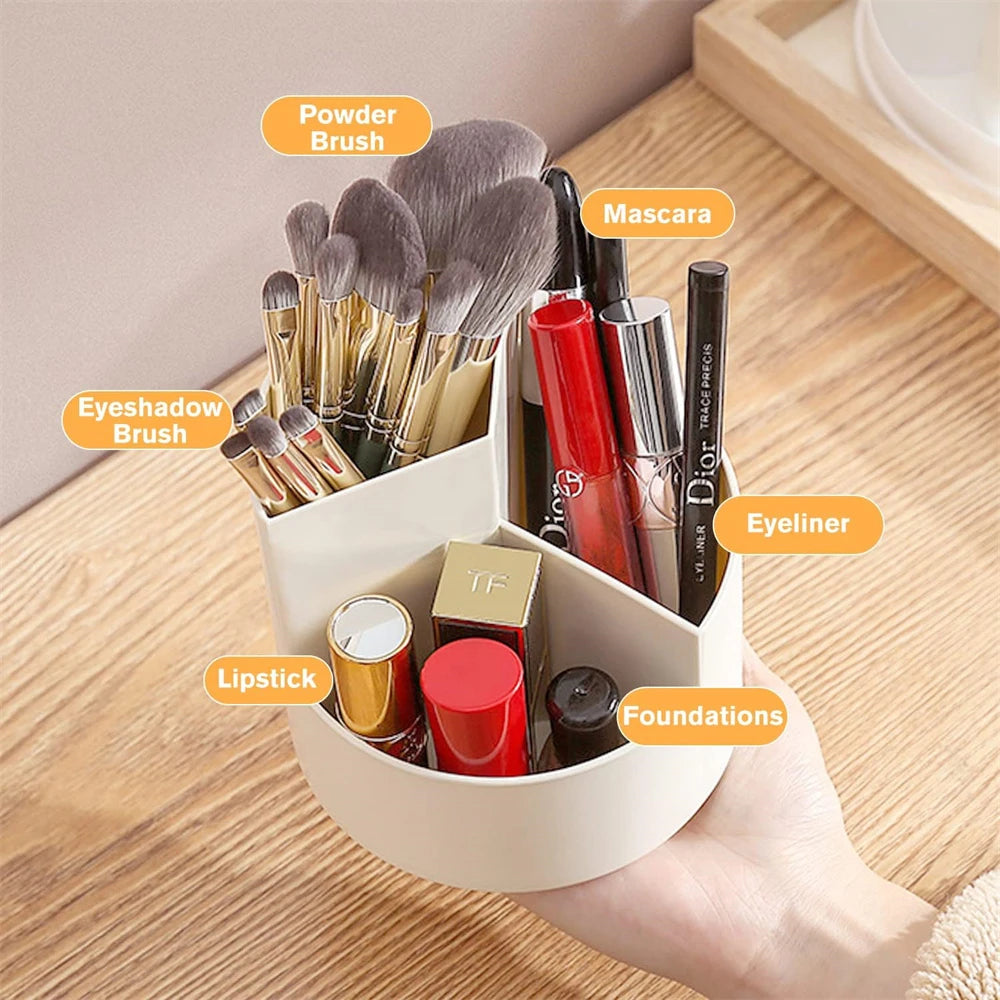 Makeup Brush Holder, 360° Swivel Makeup Brush Container, Makeup Brush Storage, Brush Holder, Makeup Brush Holder White